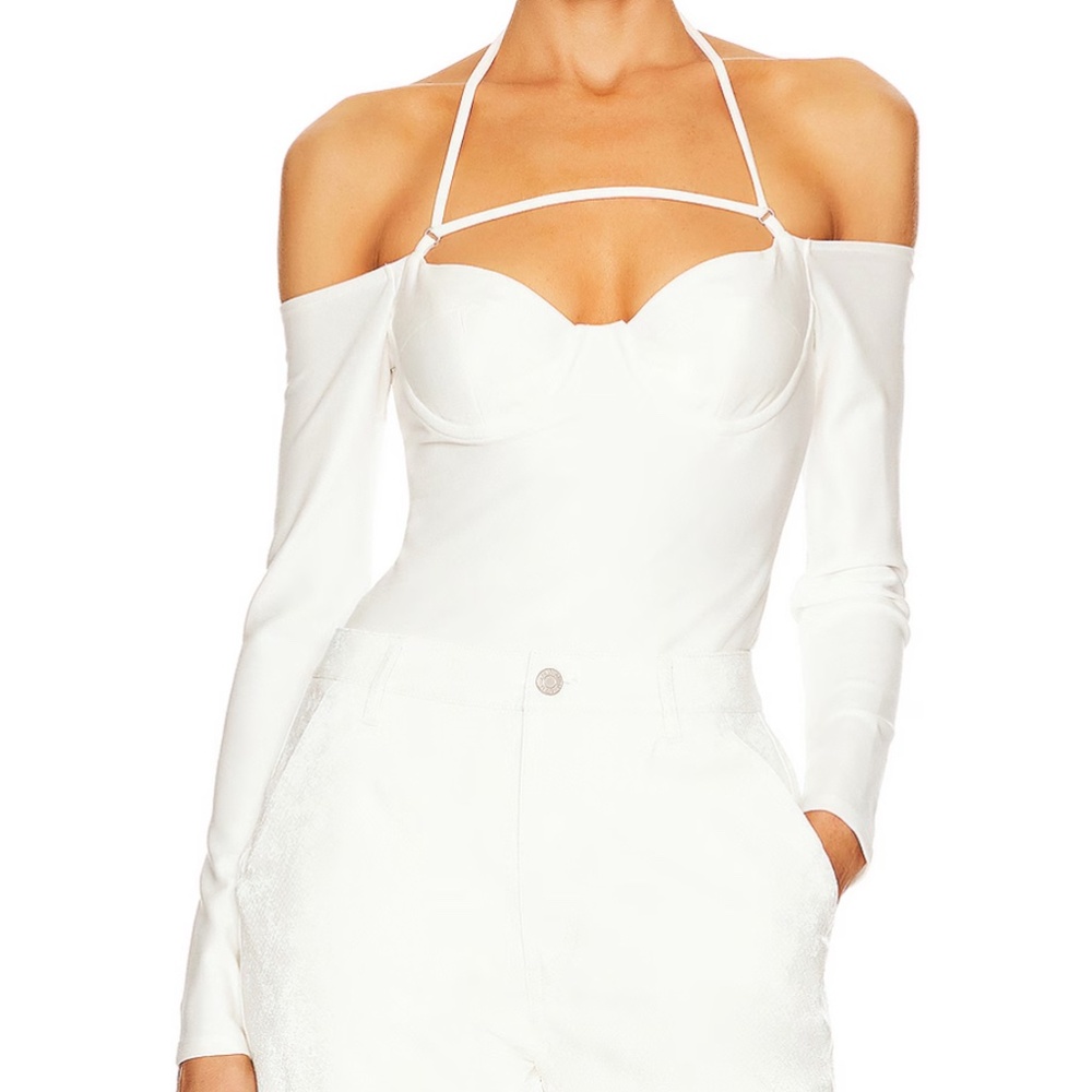 NBD Aleena White Corset Bodysuit